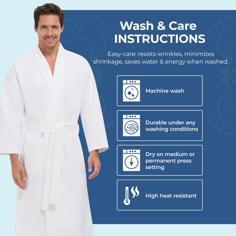 MONARCH Chamois Microfiber Shawl Hotel Robe for Men or Women â€“ Soft Lightweight Textured Fabric with Classic Kimono Design, Generously Sized Hotel & Spa Robe with Pockets â€“ Machine Washable - Image 5